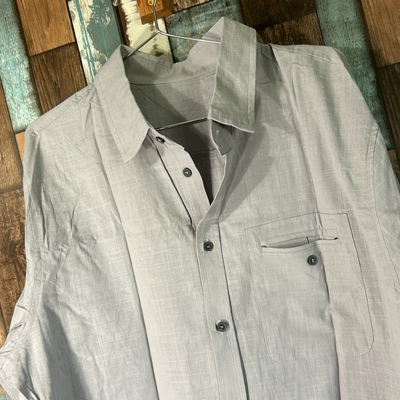 Men’s XL gray long sleeve linen shirt summer beach top - Picture 7 of 13